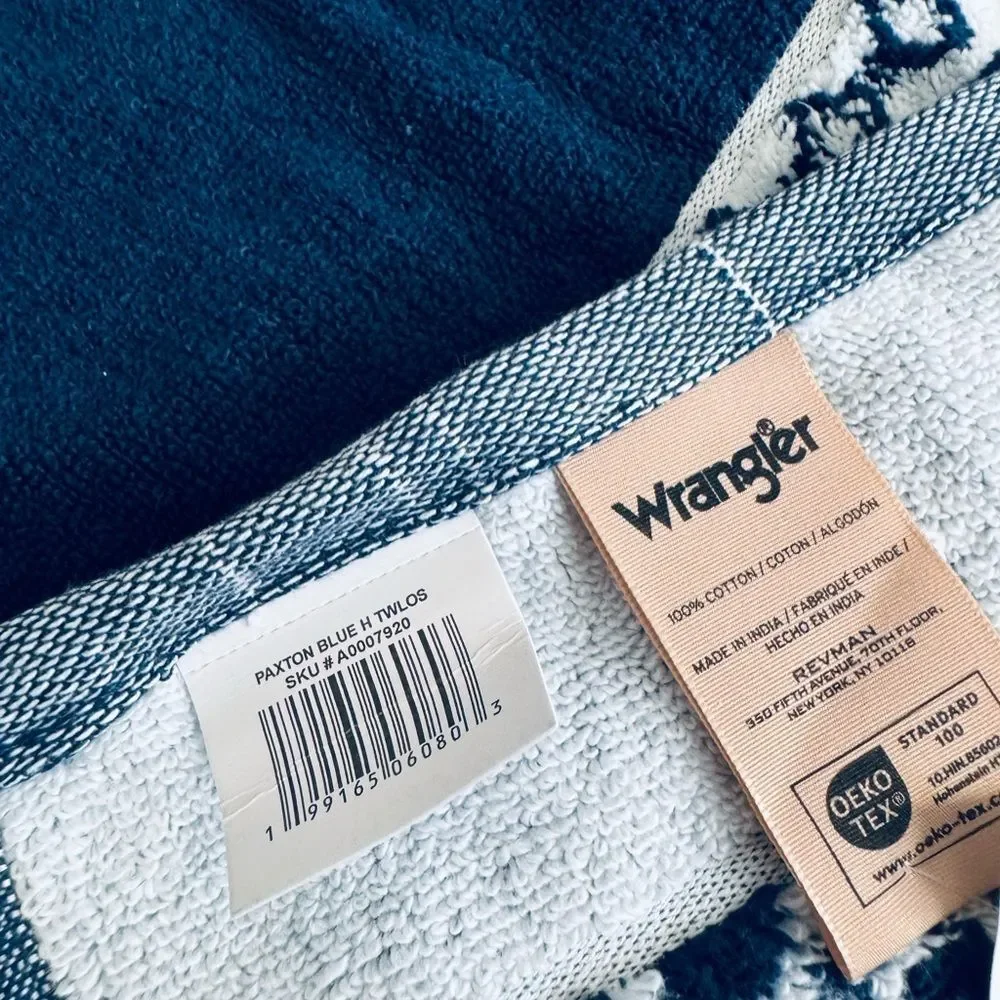 Wrangler Blue Western Paxton Blue Navy Blue Hand Towel